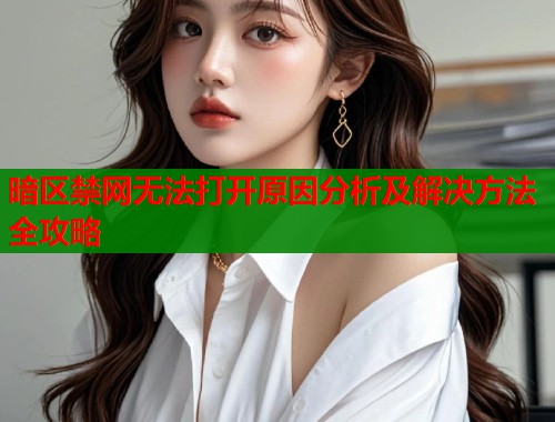 暗区禁网无法打开原因分析及解决方法全攻略